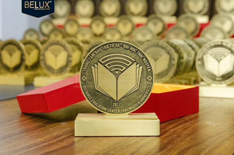 Lô Biểu trưng Đại Học Thái Nguyên cao 12cm bằng đồng thiết kế theo yêu cầu